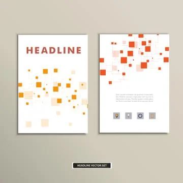 Set of vector artwork with molecular background Stock Illustration