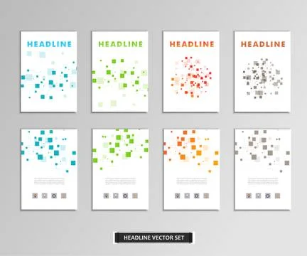 Set of vector artwork with molecular background Stock Illustration