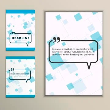 Set of vector artwork with square background Illustrazione stock