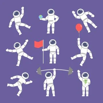 Set vector astronauts Stock Illustration