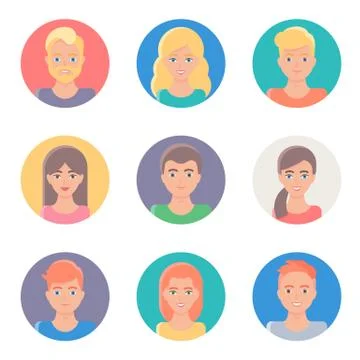 Set of vector avatars Stock Illustration