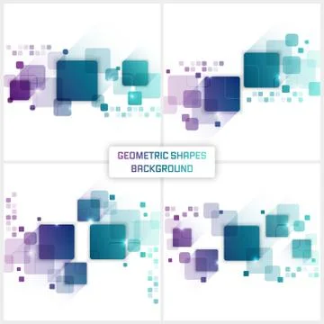 Set of vector background with abstract square pattern and glitter. イラスト素材