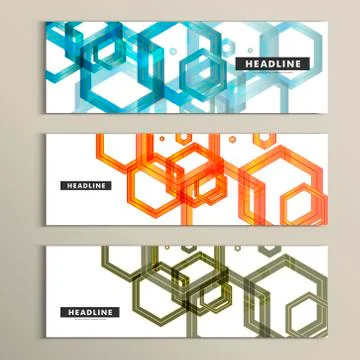 Set vector background of large colored hexagons Stock Illustration