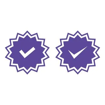 Set of vector badges and labels with check mark icons. Stock Illustration