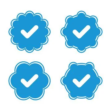 Set of vector badges and labels with check mark icons. Stock Illustration