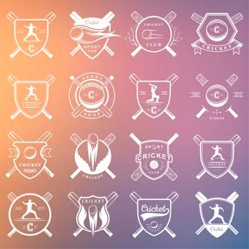 Set of Vector Badges Cricket Illustrazione stock