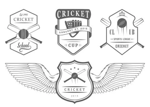 Set Vector Badges Cricket Illustrazione stock gratuita