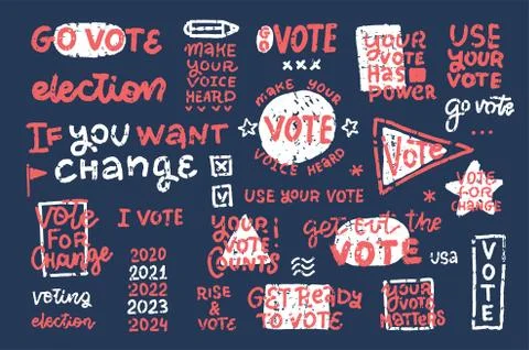 Set of vector badges in red and white frames with shapes, stars and lettering 스톡 일러스트