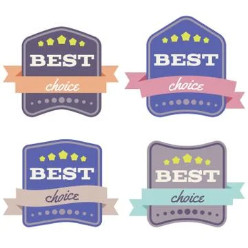 Set of Vector Badges with Ribbons  and the Words "Best Choice" Stock Illustration