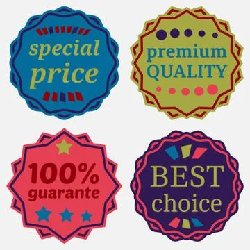 Set of Vector Badges with Ribbons Illustrazione stock