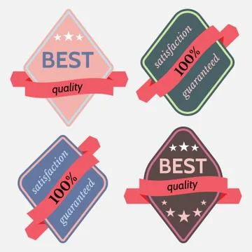 Set of Vector Badges with Ribbons Stock-Illustration