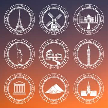Set Vector Badges of Travel Free Stock Illustration