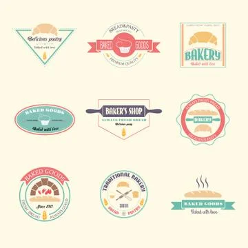 Set of vector bakery logos Иллюстрация