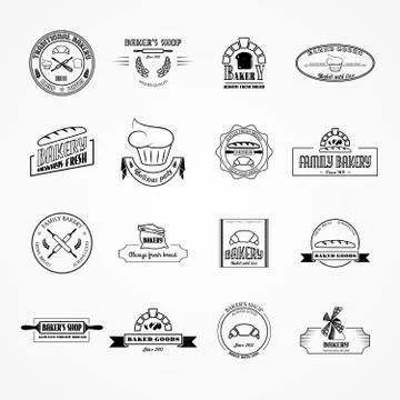 Set of vector bakery logos Ilustración de archivo