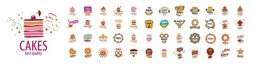 A set of vector Bakery logos on a white background Stock Illustration