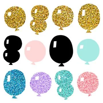 Set of vector balloons Stock Illustration