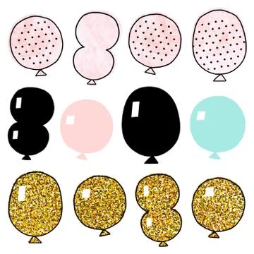Set of vector balloons Stock Illustration