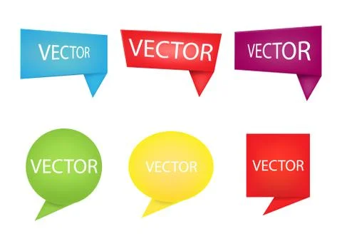 Set of vector banner. Annotation ribbon. Speech bubble isolated on white back Stock Illustration