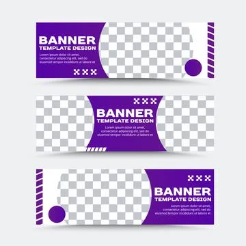 Set of vector banner templates in black and blue Stock Illustration