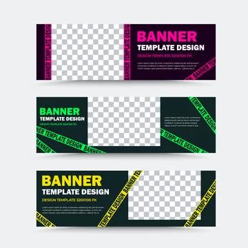 Set of vector banner templates. Stock Illustration