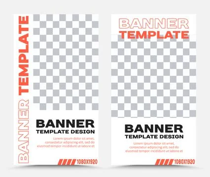 Set of vector banner templates in orange Stock Illustration