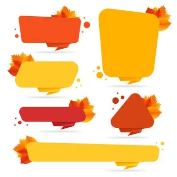 Set of vector banners with autumn leaves 库存插图