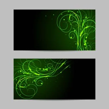 Set of vector banners with beautiful shiny pattern Illustrazione stock