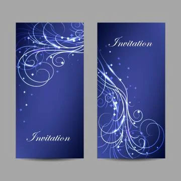 Set of vector banners with beautiful shiny pattern Stock Illustration