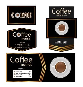 Set of vector banners with coffee. Stock Illustration