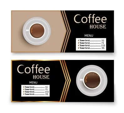 Set of vector banners with coffee. Stock Illustration