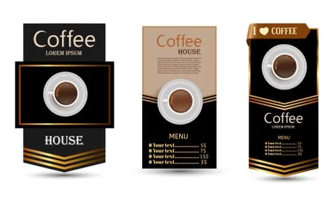 Set of vector banners with coffee. Illustrazione stock