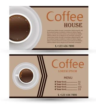Set of vector banners with coffee. Illustrazione stock