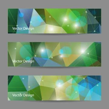 Set of vector banners with polygonal background イラスト素材