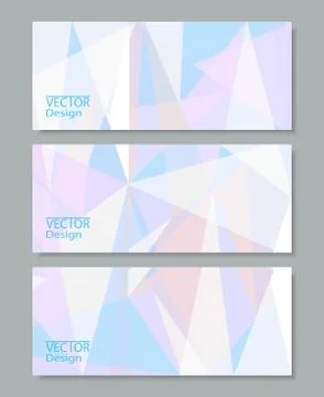 Set of vector banners with polygonal background Stock Illustration