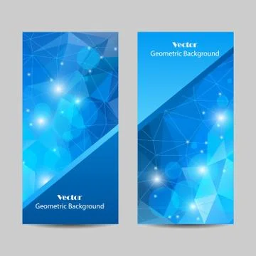 Set of vector banners with polygonal background Stock Illustration