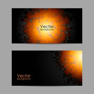 Set of vector banners with polygonal background Stock Illustration