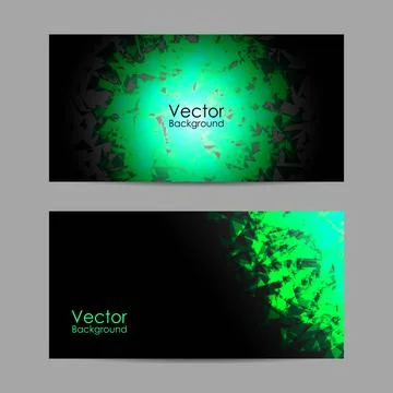 Set of vector banners with polygonal background Stock Illustration