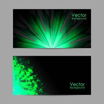 Set of vector banners with polygonal background Stock Illustration
