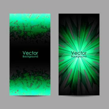 Set of vector banners with polygonal background Stock Illustration