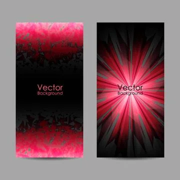 Set of vector banners with polygonal background Stock Illustration