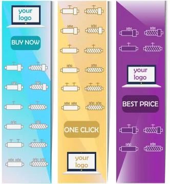 Set of vector banners, web banners 库存插图