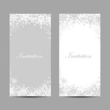 Set of vector banners with winter pattern Stock Illustration