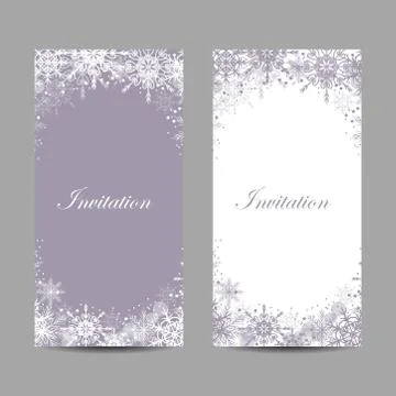 Set of vector banners with winter pattern Stock Illustration
