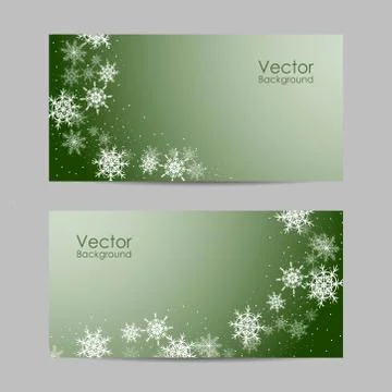 Set of vector banners with winter pattern Stock Illustration