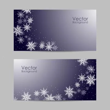 Set of vector banners with winter pattern Stock Illustration