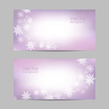 Set of vector banners with winter pattern Stock Illustration