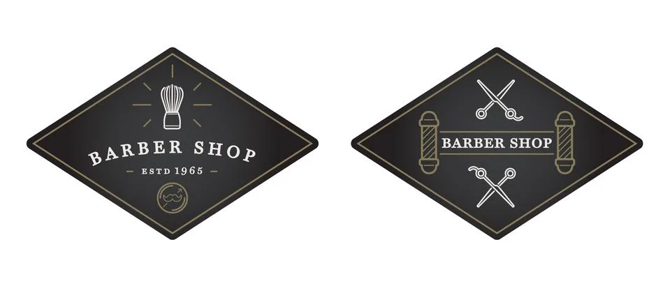 Set of Vector Barber Shop Elements and Shave Shop Icons Illustration can be u Stock Illustration