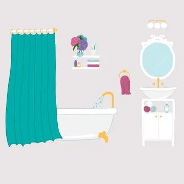 Set of vector bathroom and personal hygiene icons Stock Illustration