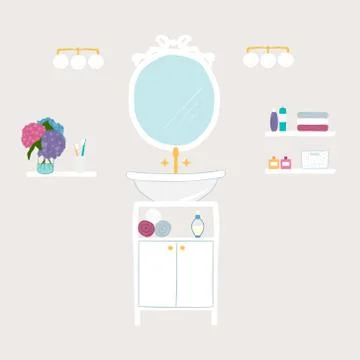 Set of vector bathroom and personal hygiene icons Stock Illustration