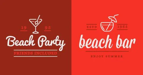 Set of Vector Beach Sea Bar Elements and Summer can be used as Logo or Icon i Stock Illustration